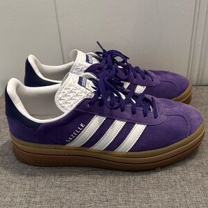 Adidas Gazelle Purple and White Sneakers
